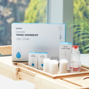 Travel shower head water filter